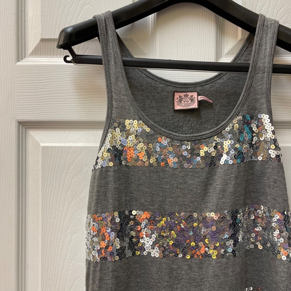 Juicy Couture Women's‎ Size Small Gray Silver Sequins Tank Dress Sparkle & Shine